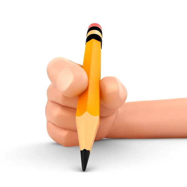 Hand holding a pencil — Stock Photo, Image