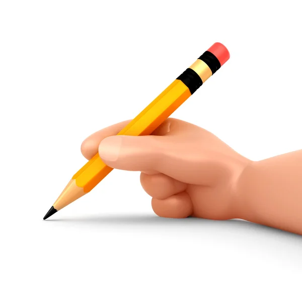 Mão segurando um lápis — Fotografia de Stock