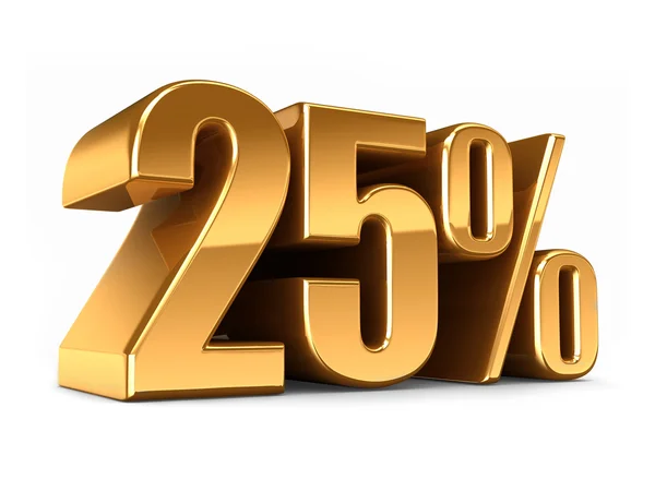 Gold 25 percent — Stock Photo, Image