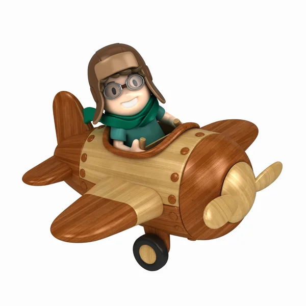 Kid flying in airplane — Stock Photo, Image