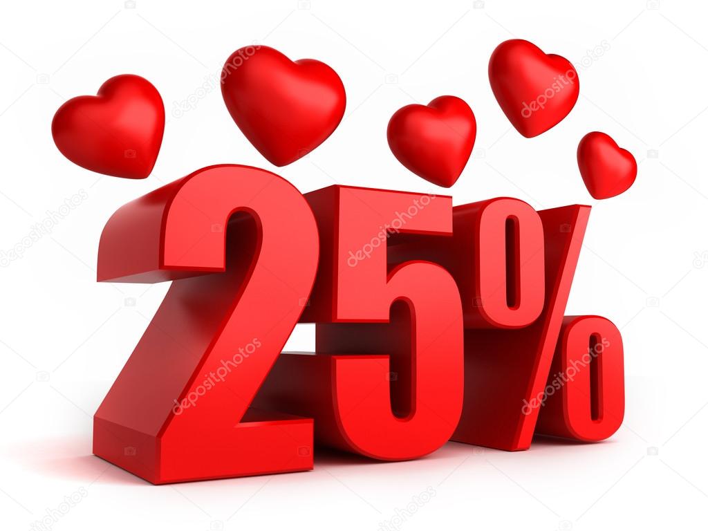 25 percent with hearts