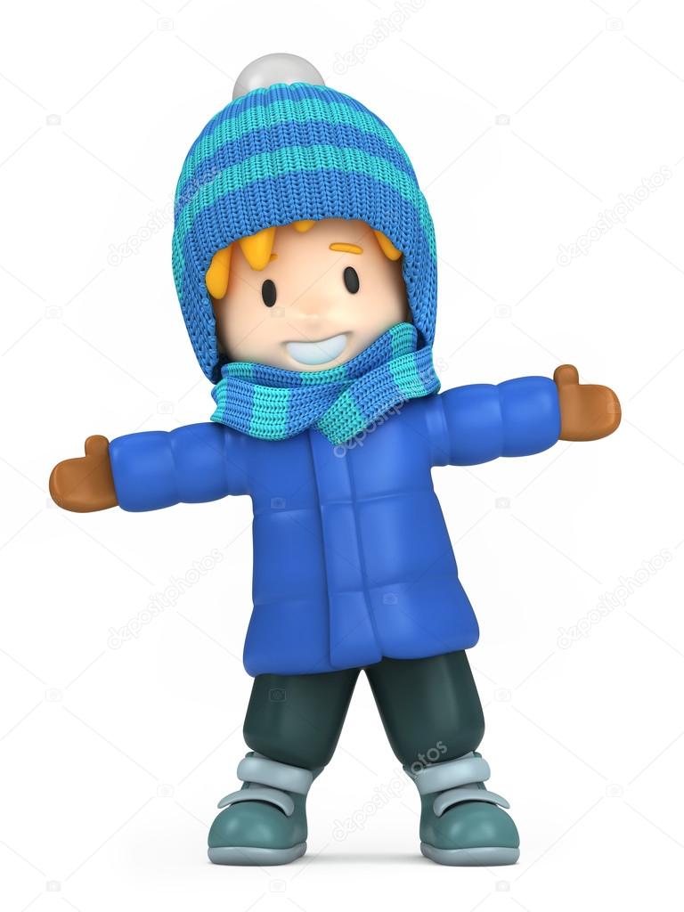 Boy wearing winter clothes