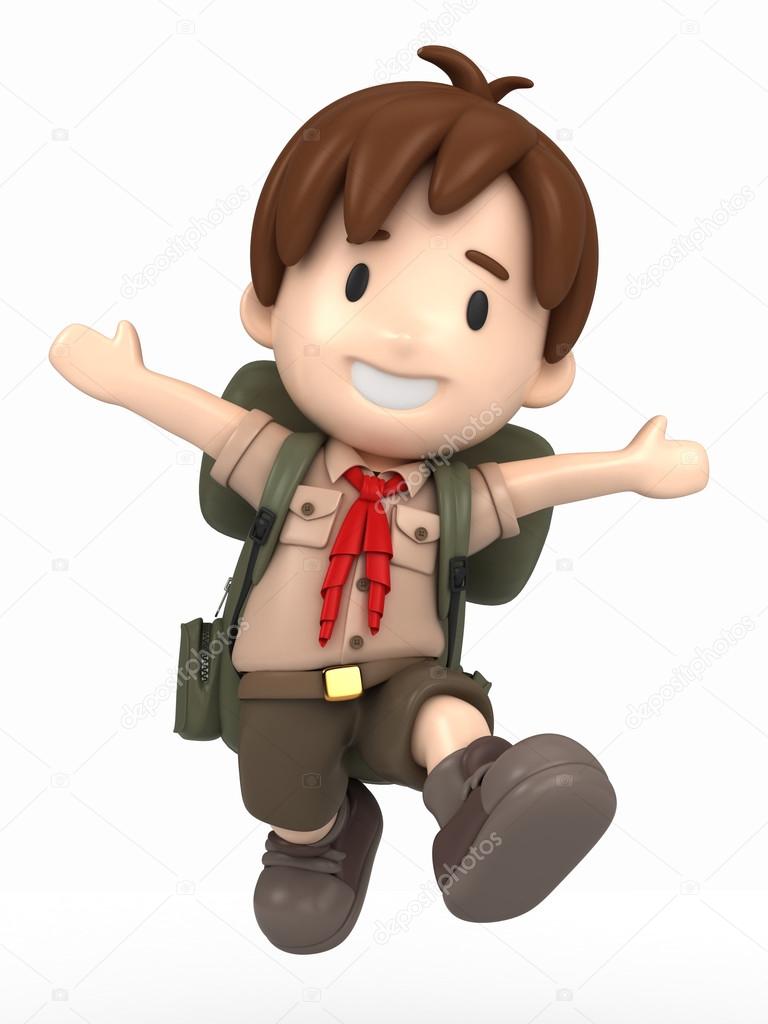 Happy boy scout