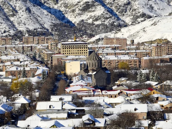 Vanadzor ville, vue d'une hauteur — Photo