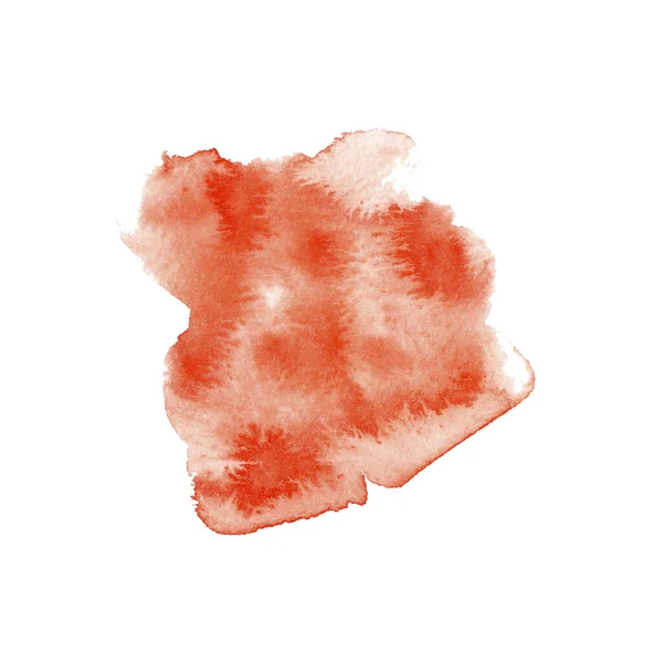 Акварель абстрактное оранжевое пятно изолировано на белом. — стоковое фото