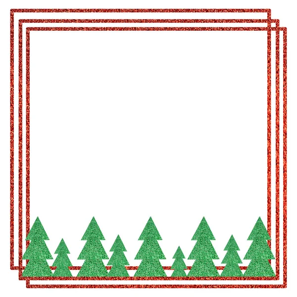Red and green glitter frame — Stock Photo, Image