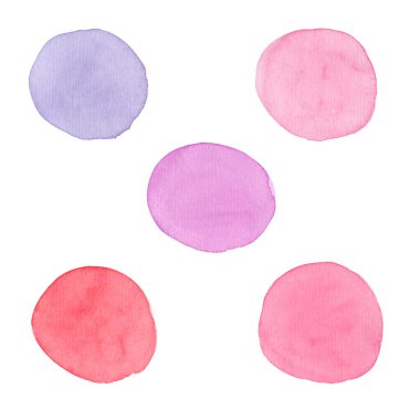 Suluboya pembe ve mor noktalar.