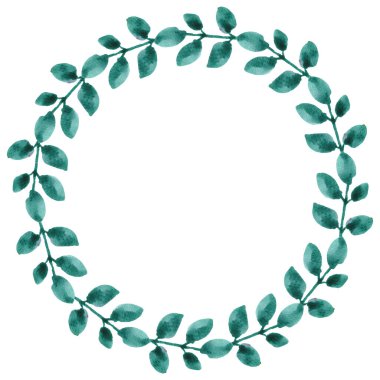 Beyaz arkaplanda izole edilmiş suluboya çelengi.