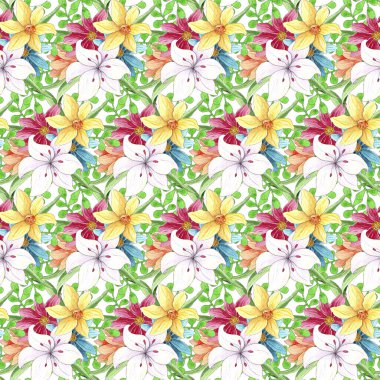 Suluboya bahar deseni, çiçek arkaplan.