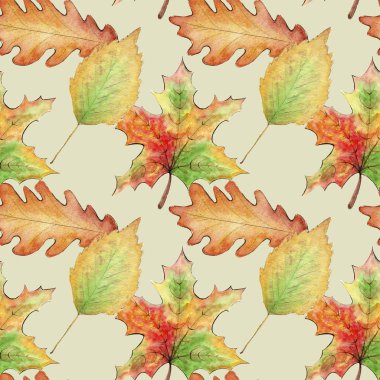 Suluboya sonbahar şablon tasarımı