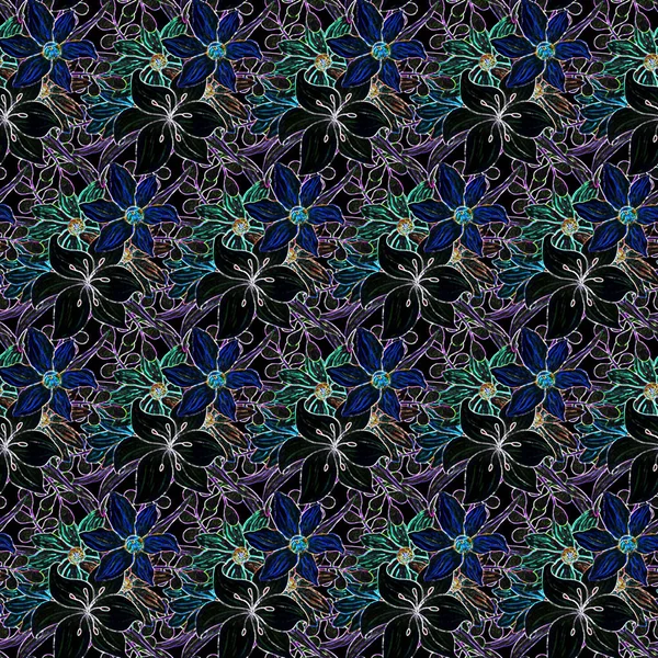 Abstract floral pattern, line art background.