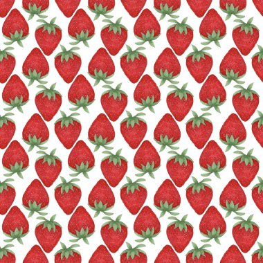 Tatlı suluboya çilek dikişsiz desen.