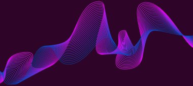 Uzayda pürüzsüz, parlak çizgiler. Yeni soyut arkaplan. 3d