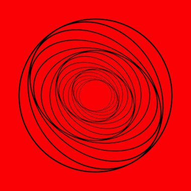 Kablo iskeleti, bükülmüş tünel. Soyut arkaplan girdabı çizgisi. Vektör illüstrasyonu.