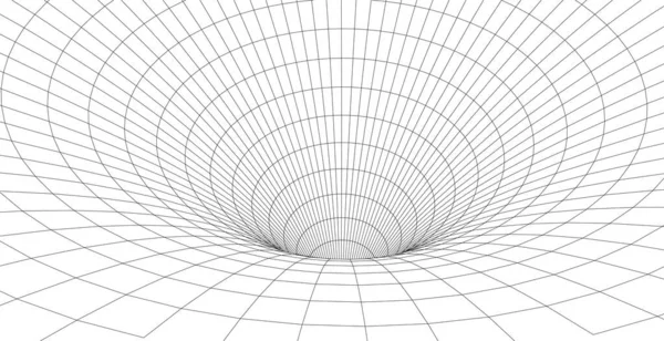 Un túnel abstracto. Red de tecnología cibernética. Textura 3D. — Vector de stock