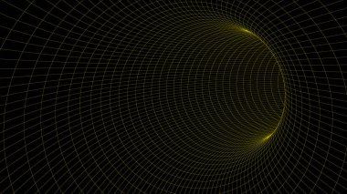 Vektör çizimi. Üç boyutlu koridor örgüsü. Çerçeve tüneli.