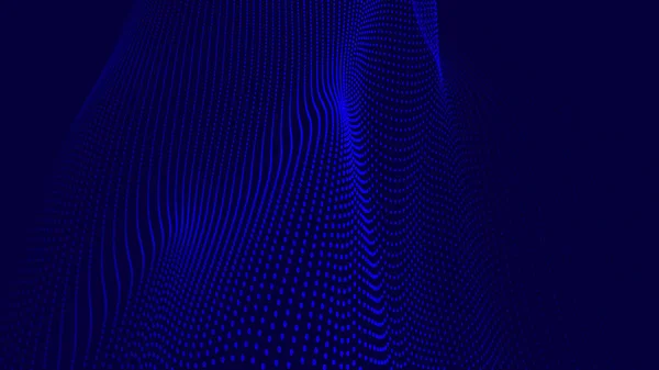 Dinamická vlna teček. pozadí. 3D futuristická ilustrace. — Stockový vektor