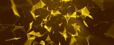 Soyut alan. Fütüristik üçgen arka plan. Bağlantı noktaları ve çizgi yapısı. 3d oluşturma