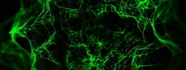 Soyut grafik tasarımı. Ağ bağlantısı arka planı. 3d oluşturma