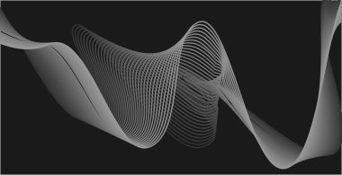 Uzayda pürüzsüz, parlak çizgiler. Yeni soyut arkaplan. 3d.