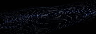 Dinamik noktalar dalgası. Soyut arkaplan. 3B fütüristik illüstrasyon