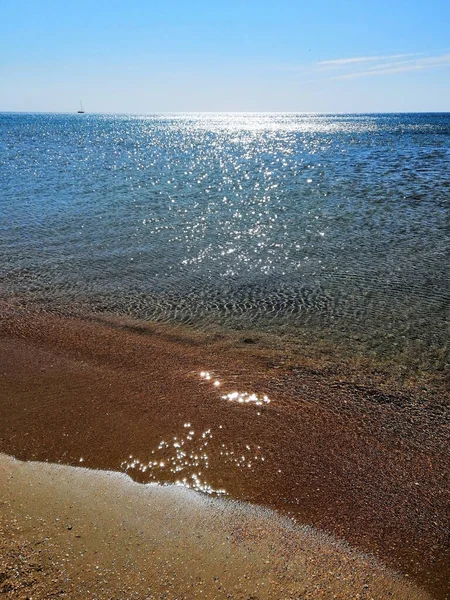 Costa Mar Negro Costa Arenosa Onda Que Aproxima — Fotografia de Stock