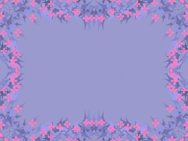 Pastel linac arka planda, çerçevenin kenarına küçük pembe çiçekler eklenir..