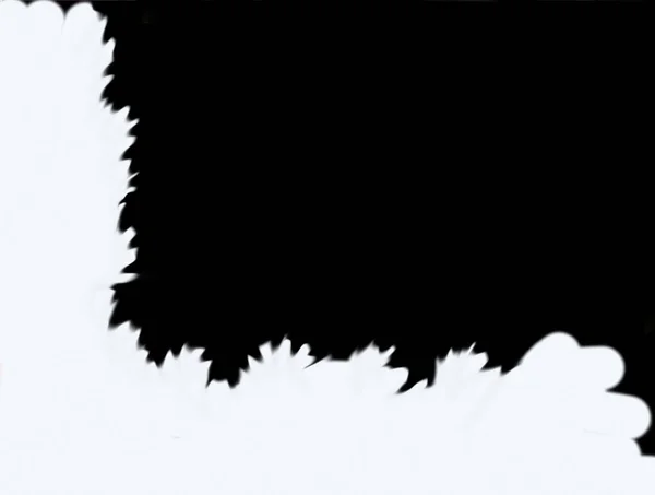 Siyah bir arkaplanda, beyaz bir ekleme bir bulut formunda, boş bir alanın ortasında.