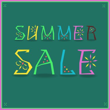  Yaz Satılık, renkli yazı tipi