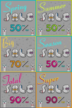 Yazıtlar kartlarla perakende için. Vintage yazı tipi