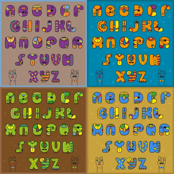 Vintage konstnärliga alfabet — Stock vektor