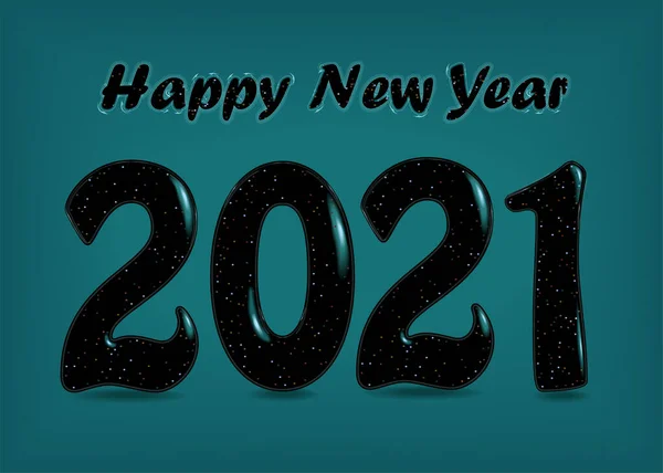 Happy New Year Black Number 2021 Blurs Sparkls Illustration — Stock Photo, Image