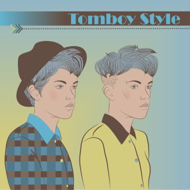 Girls in the Style of Tomboy clipart