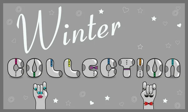 Inscrição Winter Collection. Ilustração vetorial — Vetor de Stock