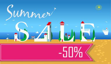 Yazıt yaz Satılık. Vektör çizim 