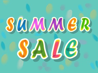 Yaz satış yazıt. Renkli harfler