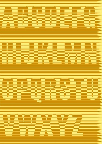 Alfabeto amarillo rayado — Archivo Imágenes Vectoriales