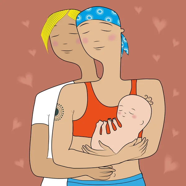 Two happy moms — Stockový vektor