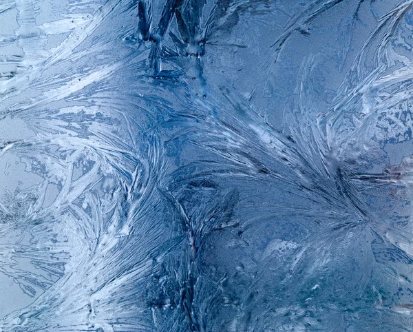 Grandes patrones helados en vidrio —  Fotos de Stock