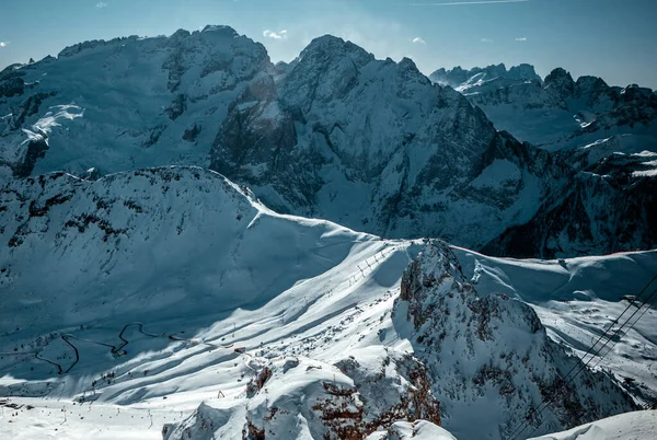 Alps Χιονοδρομικό Κέντρο Στο Campitello Fassa Sellaronda — Φωτογραφία Αρχείου