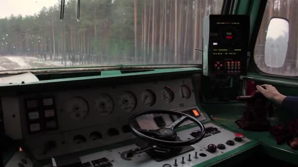 Pohled z lokomotivy (Rusko) — Stock video