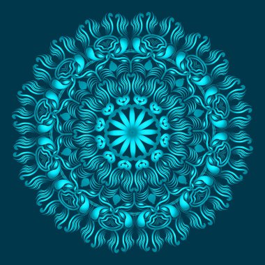 yeşilimsi mavi süs çiçekleri soyut arabesk mandala tasarımı lüks İslami arka plan