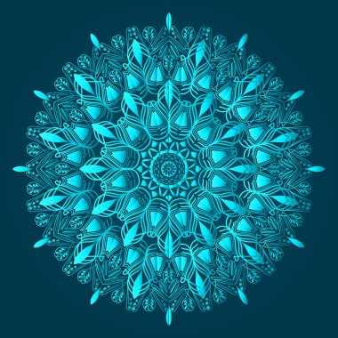 yeşilimsi mavi süs çiçekleri soyut arabesk mandala tasarımı lüks İslami arka plan