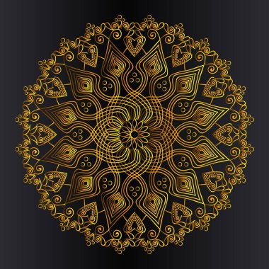 Baskı şablonu için Fas dokusu tasarımı ve lüks arabesk mandala tasarımının altın gradyan renk İslami geometrik çizgisi sanat arka planı