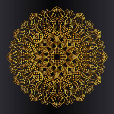 Baskı şablonu için lüks altın geometrik mandala tasarımı İslami çizgi sanat arka planı ve arabesk dokusu tasarımı