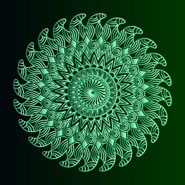 Açık deniz mavisi renginin mandala tasarımı Greometrik çiçek arkaplanı