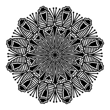 Hindistan süslemeli mandala tasarımı ve soyut kabile arka plan sanat vektörü