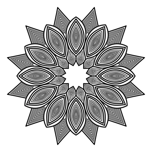 Estilo Oriental Padrão Redondo Ilustração Meditação Abstrata Mandala Design —  Vetores de Stock