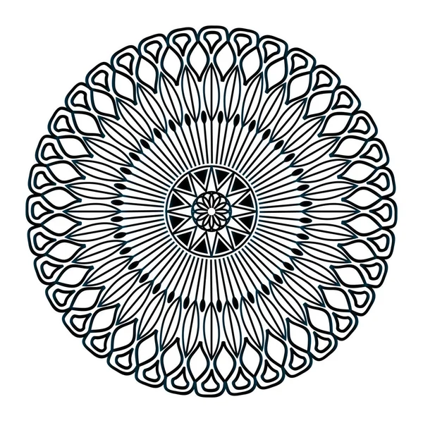 矢量圆装饰印度黑色工艺图例模板的Mandala设计 — 图库矢量图片