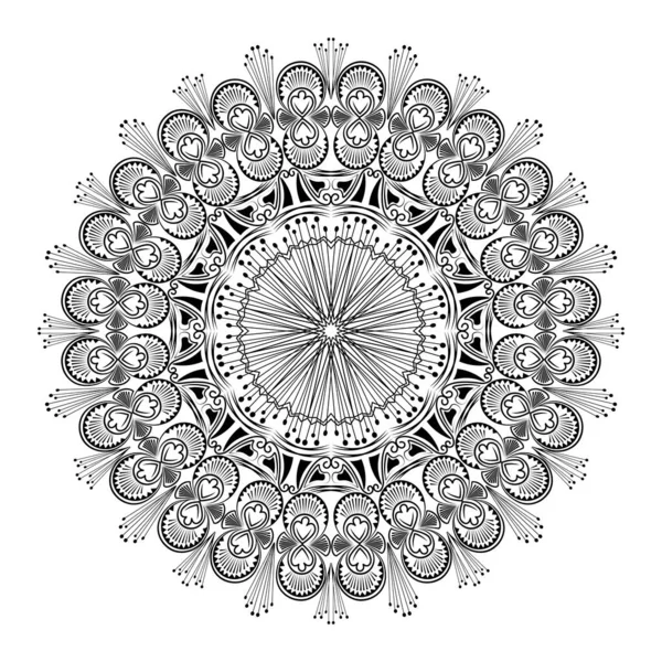 Unikátní Mandala Design Ornament Dekorativní Abstraktní Meditace Kulatý Design — Stockový vektor